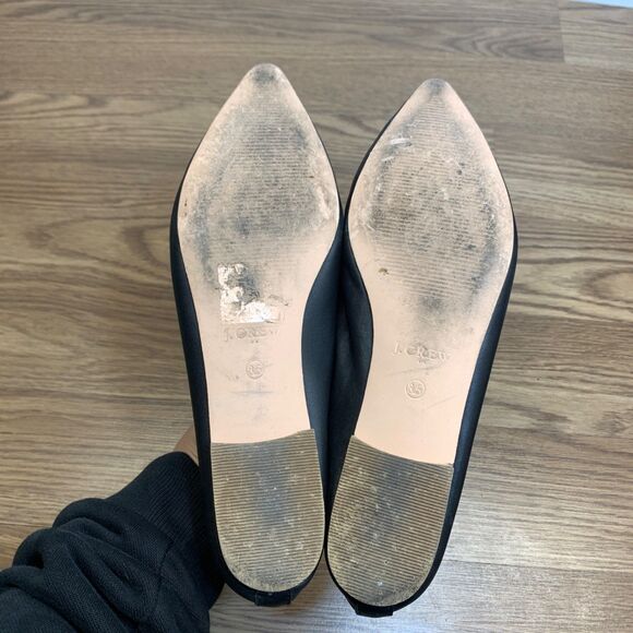 J.Crew Womens Size 8.5 Black Leather Slipper Loafers Slip On - Picture 8 of 11